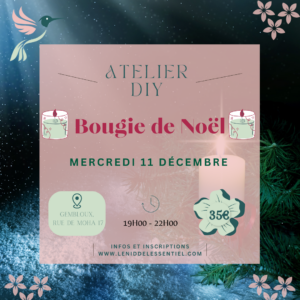 atelier bougie parfumée de Noël Le Nid de l'Essentiel