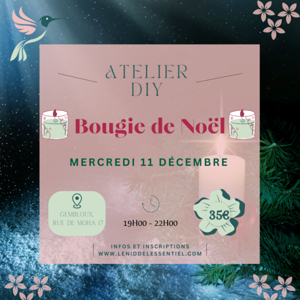 atelier bougie parfumée de Noël Le Nid de l'Essentiel